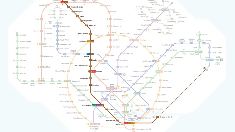 Singapore MRT Map 2023 Thomson-East Coast Line
