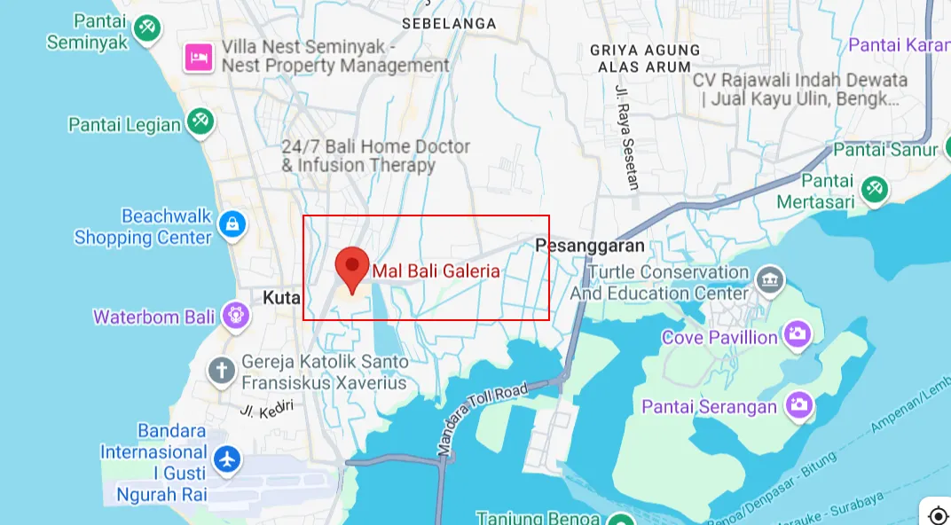 2. Cara menuju Mall Bali Galeria