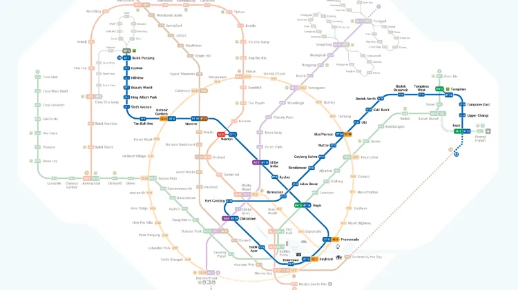 Singapore MRT Map 2023 Downtown Line