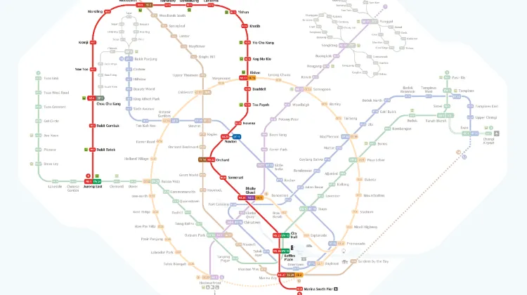 Singapore MRT Map 2023 North-South Line